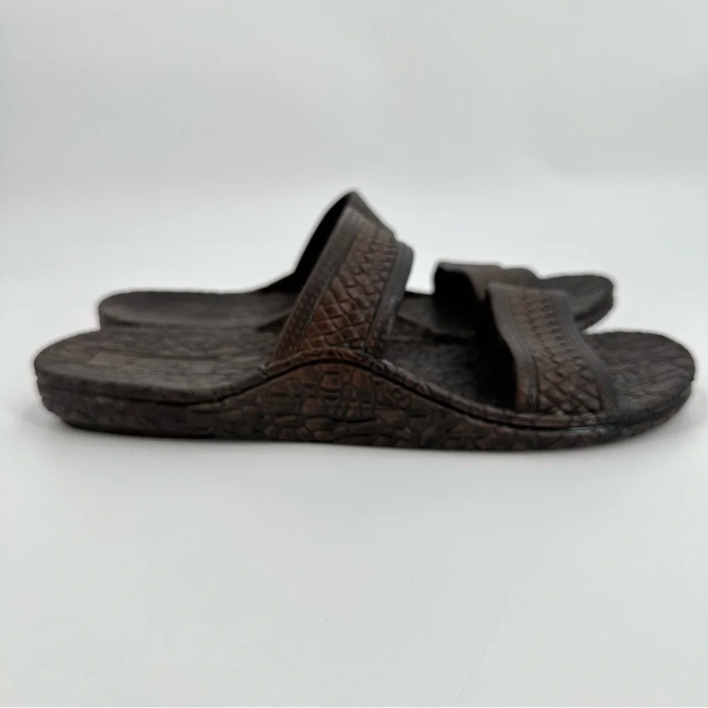 Hawaii J-Slips Slip On Brown Textured Rubber Sole Jesus Sandals Men’s Size 12